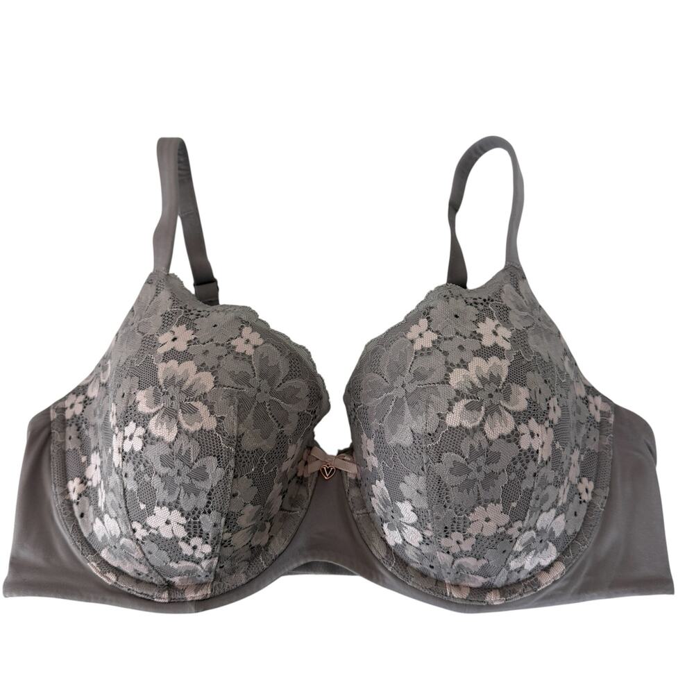 Victoria's Secret Body By Victoria Gray Floral Lace Underwire Bra Size 38D